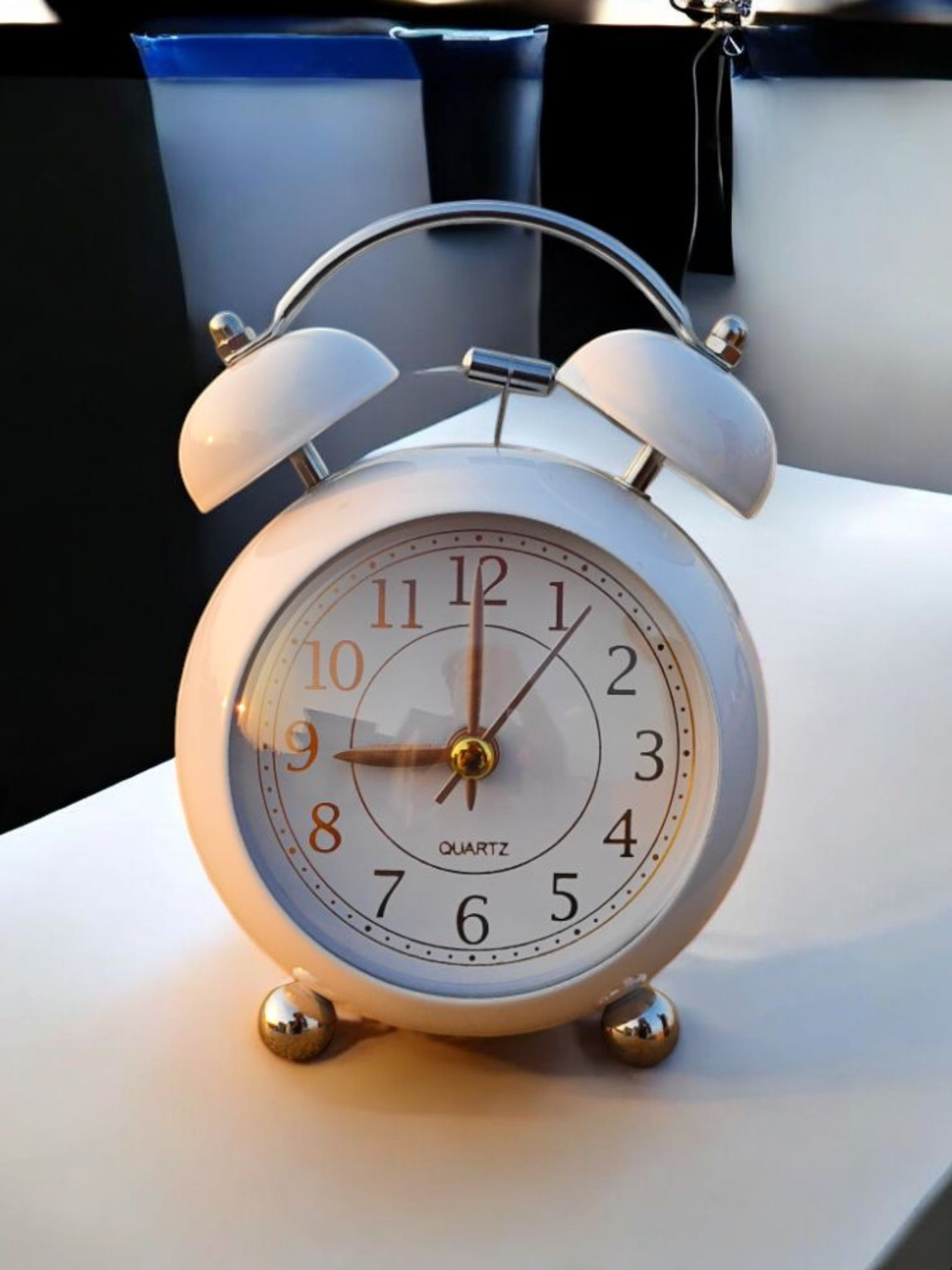 Table Alarm Clock Premium design White Color