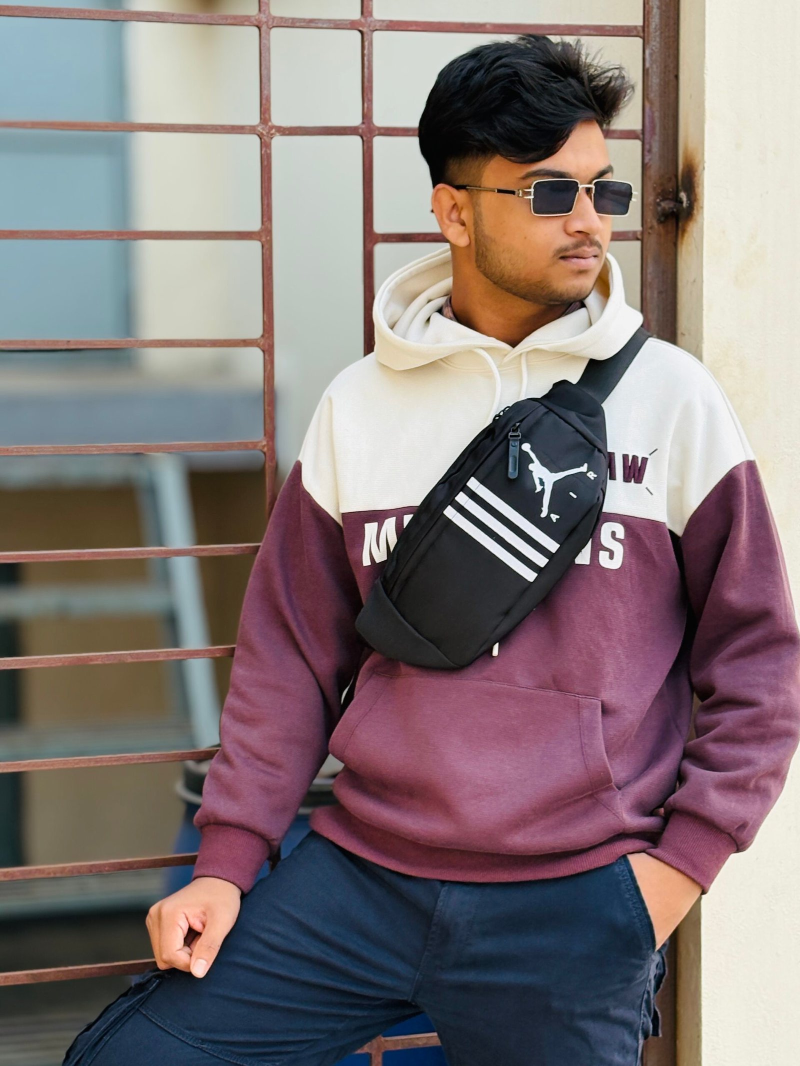 Premium Sporty Chest Bag (C-315) - Black - Image 3